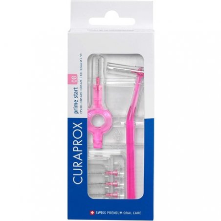 Curaprox CPS 08 Prime Start Interdental Brush Kit Pink 7 Count