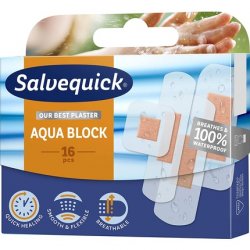 Salvequick Aqua Block 16 Waterproof Plaster 16 Units Black