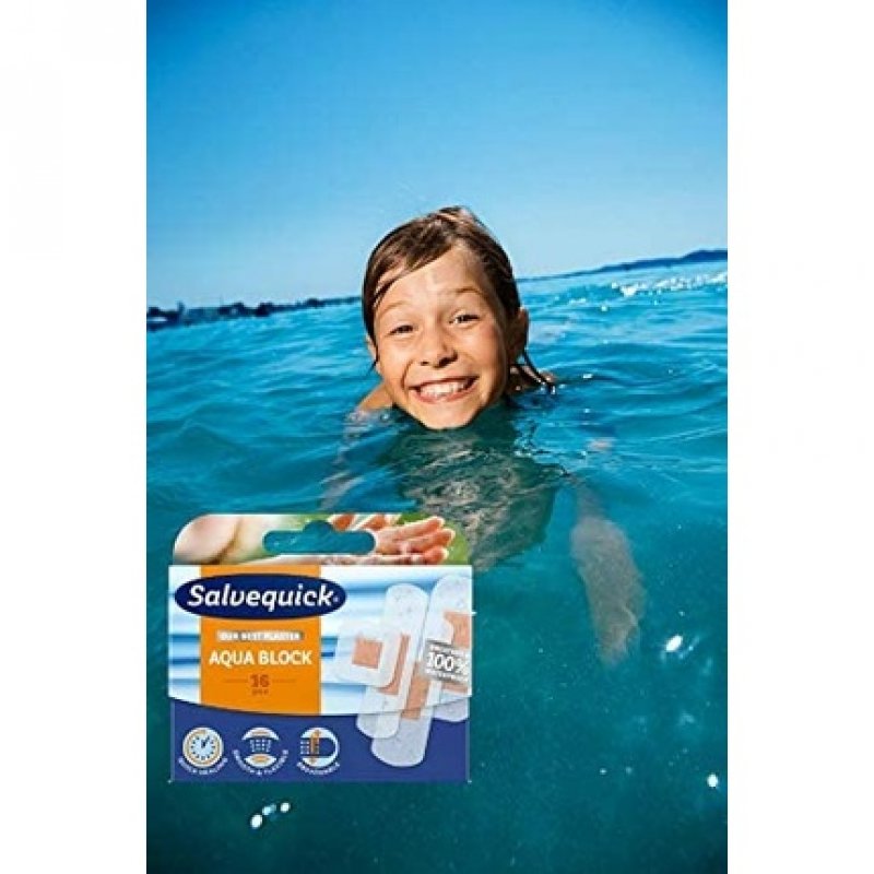 Salvequick Aqua Block 16 Waterproof Plaster 16 Units Black