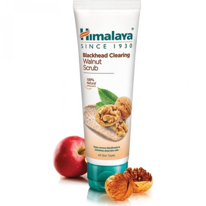 Himalaya Gentle Exfoliating Walnut Scrub with Walnuts and Wheat Germ for Clear Skin 75ml