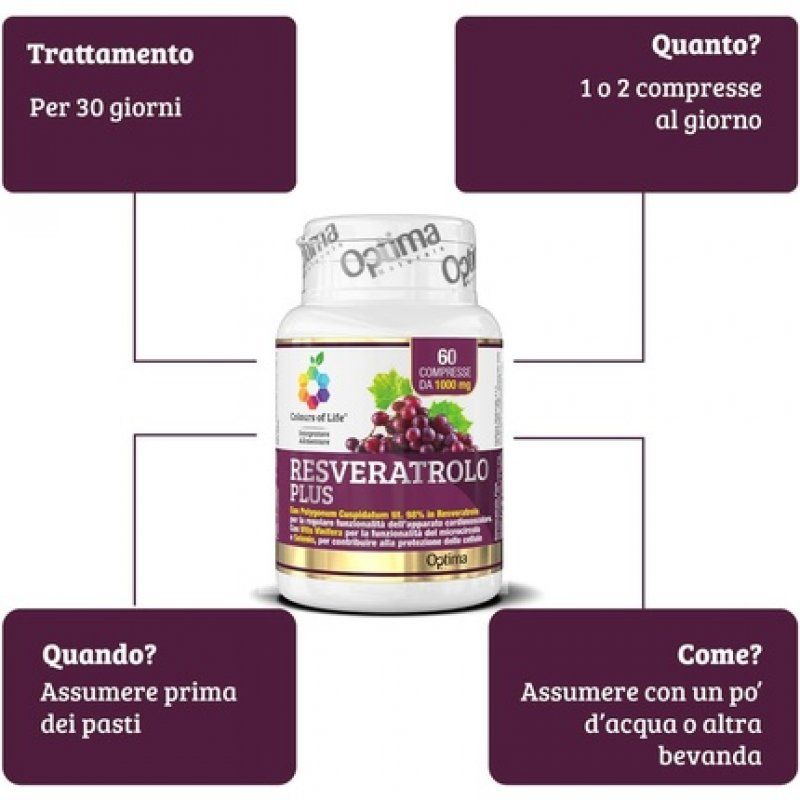 Colours Life Resveratrolo 60 Tablets