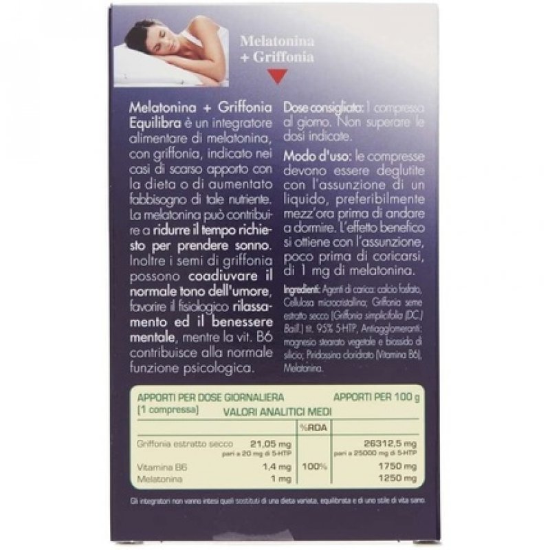 Equilibra Melatonin and Griffonia Dietary Supplement 60 Tablets