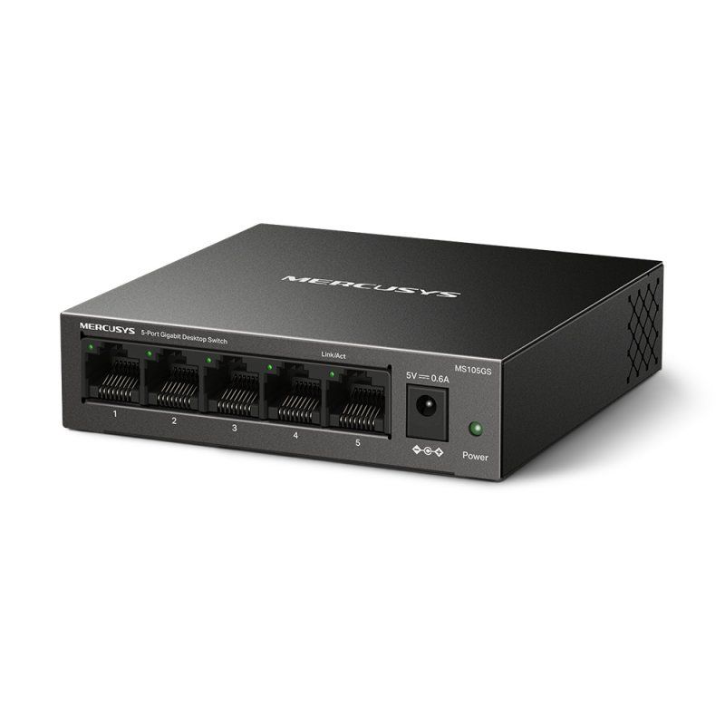 Mercusys MS105GS commutateur réseau Non-géré Gigabit Ethernet (10/100/1000) Noir