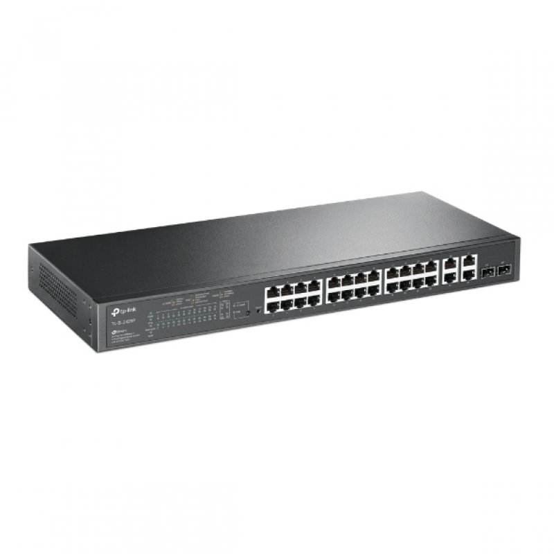 TP-Link T1500-28PCT Managed L2 Fast Ethernet (10/100) Power over Ethernet (PoE) 1U Black