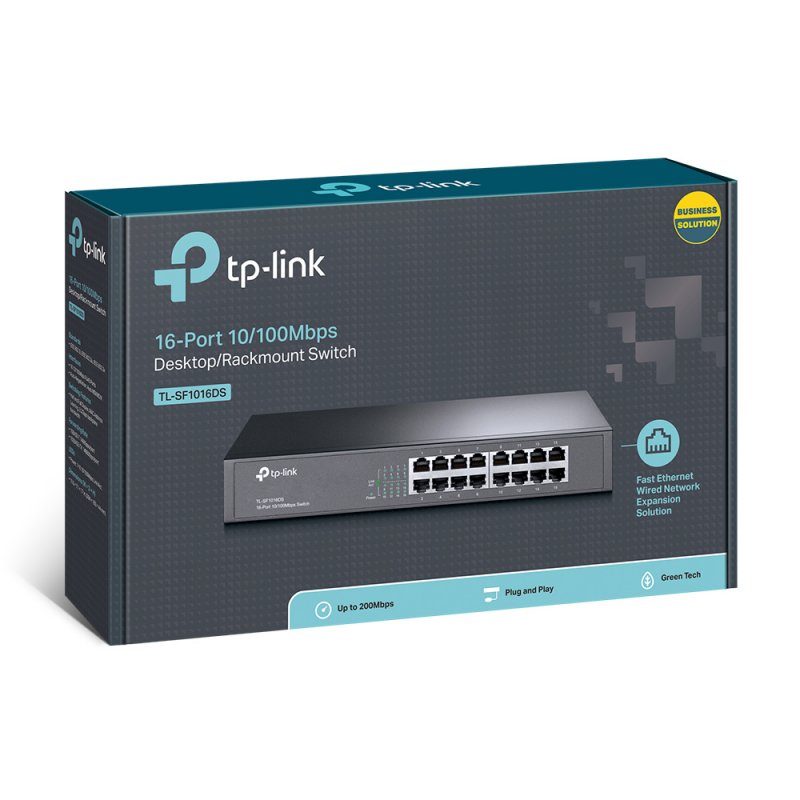 TP-Link TL-SF1016DS Non-géré Fast Ethernet (10/100) Noir