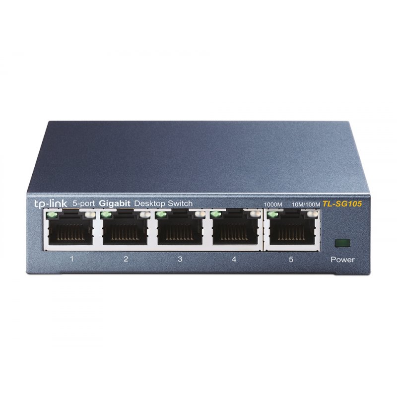 TP-LINK (TL-SG105) 5-Port Gigabit Unmanaged Desktop Switch, Steel Case
