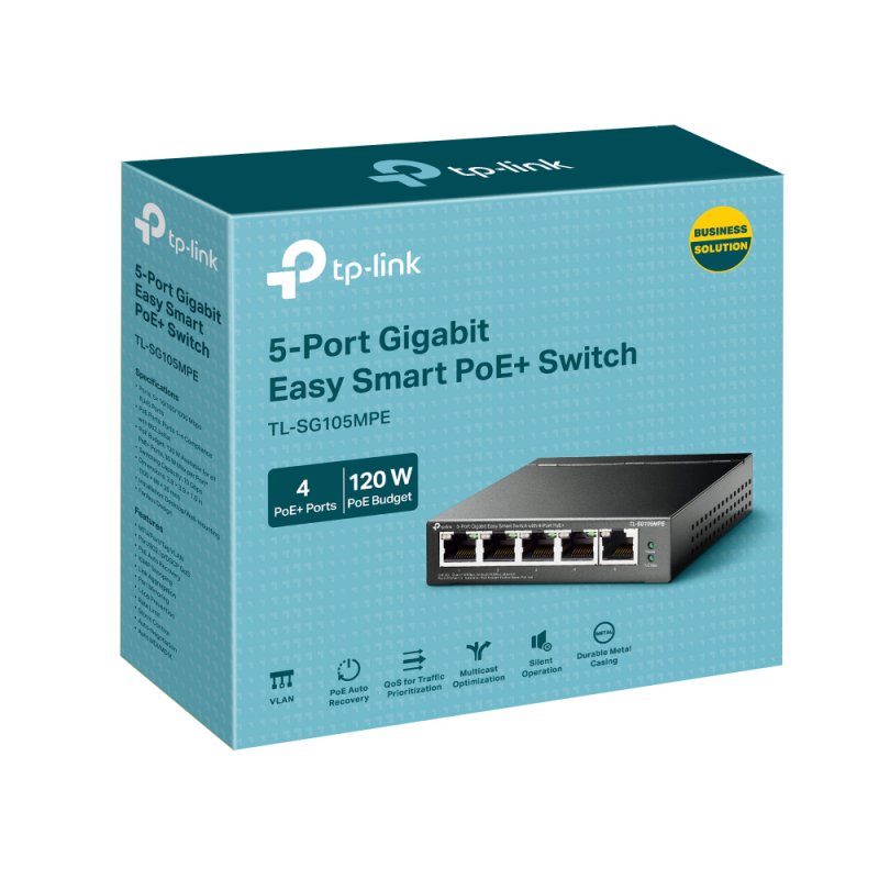 TP-Link TL-SG105MPE commutateur réseau L2 Gigabit Ethernet (10/100/1000) Connexion Ethernet, supportant l'alimentation