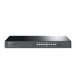 TP-LINK (TL-SG2218) JetStream 16-Port Gigabit Smart Switch with 2 SFP Slots, L2/L3/L4 QoS, Fanless, Rackmountable