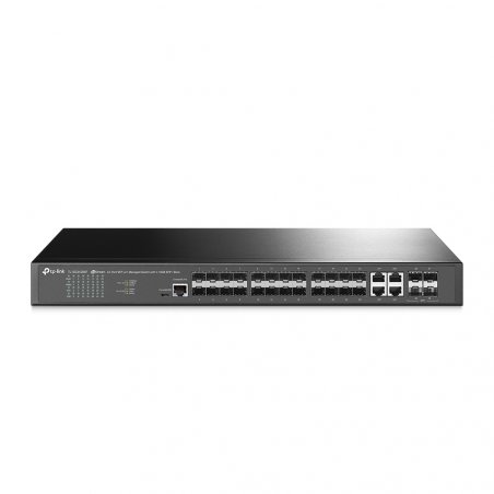 TP-LINK (TL-SG3428XF) JetStream 24-Port SFP L2 Managed Switch w/ 4 10GE SFP Slots, Dual Redundant PSUs, Rackmountable