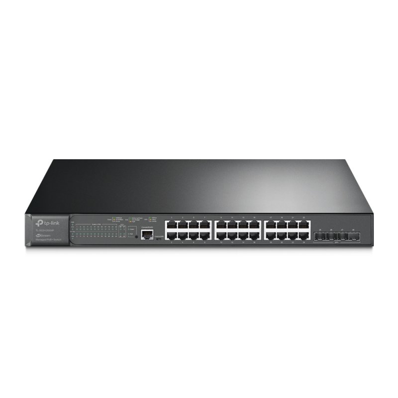 TP-Link JetStream 24-Port Gigabit and 4-Port 10GE SFP L2 Managed Switch with 24-Port PoE 