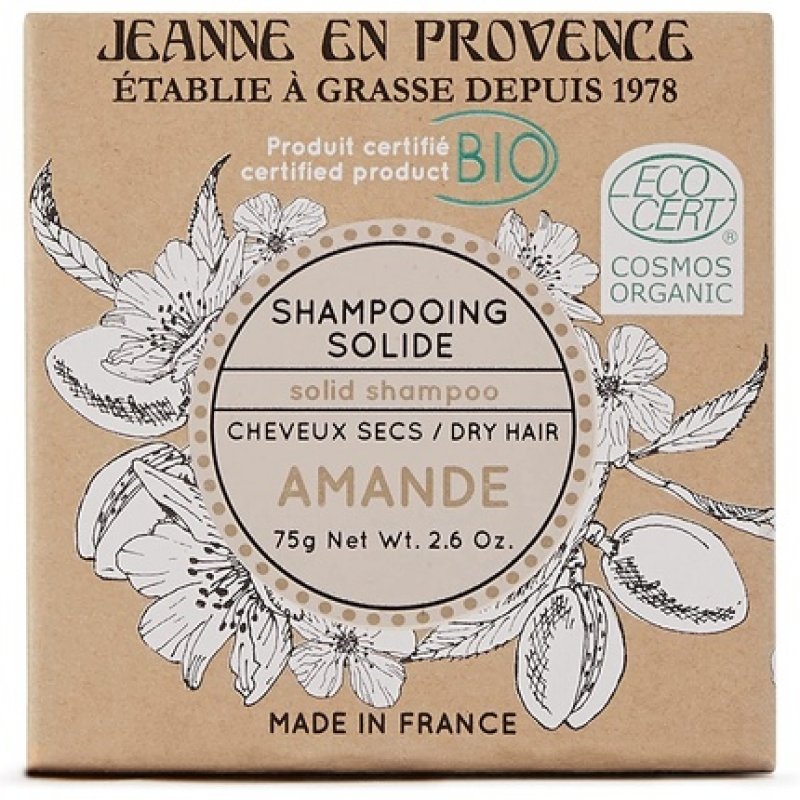 Jeanne En Provence Solid Shampoo Almond Bio Made in France 75g