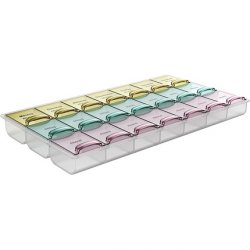 Haro for you Weekly Pill Organizer for Morning, Noon, and Night - Colorful Flat Pill Box for Easy Organization of