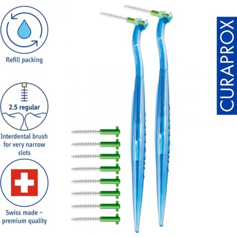 Curaprox Interdental Brushes CPS 11 Regular Plus 1.1mm Diameter 2.5mm Effectiveness Set
