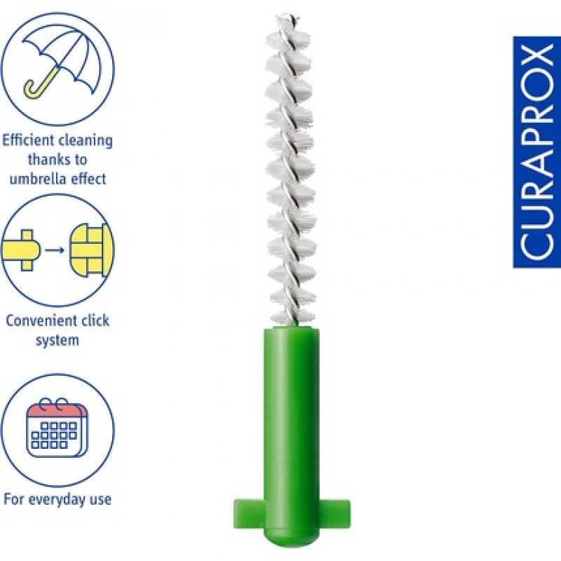 Curaprox Interdental Brushes CPS 11 Regular Plus 1.1mm Diameter 2.5mm Effectiveness Set