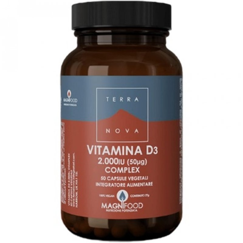 Terranova Vitamin D3 Complex 2000IU 50µg 50 Vegetarian Capsules