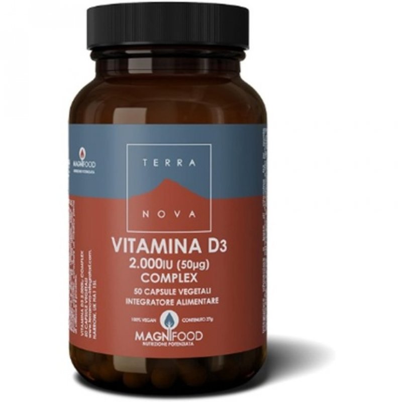 Terranova Vitamin D3 Complex 2000IU 50µg 50 Vegetarian Capsules
