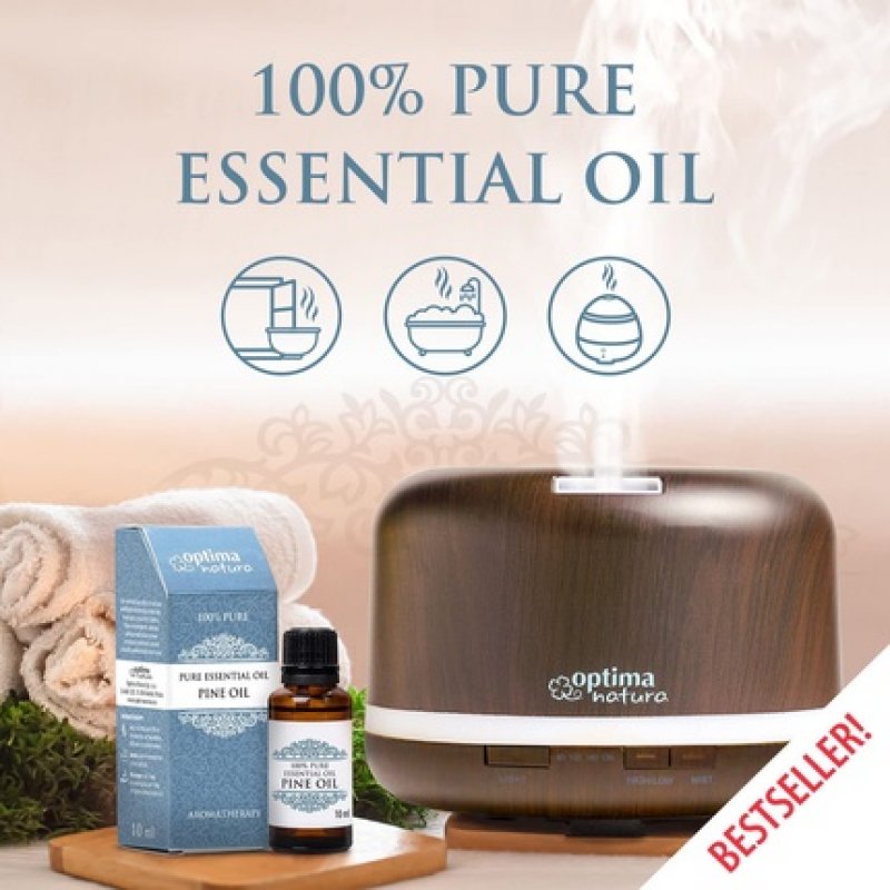 Optima Natura Pine Needle Essential Oil 100% Natural Ingredients for Aromatherapy and Christmas Scents 10ml