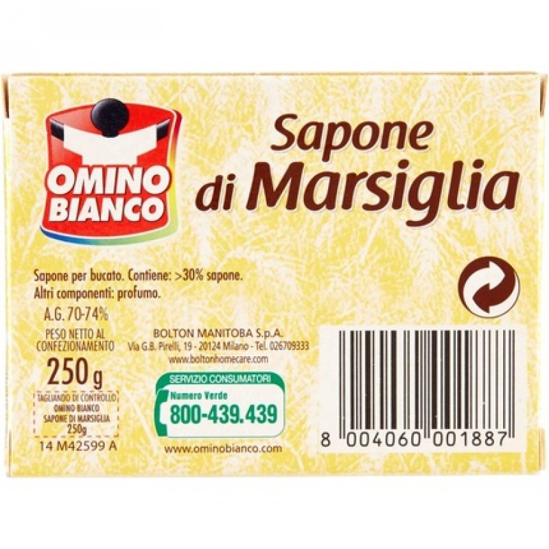 Man White Marseille Soap Scented with White Musk 250g - Assorted Fragrances