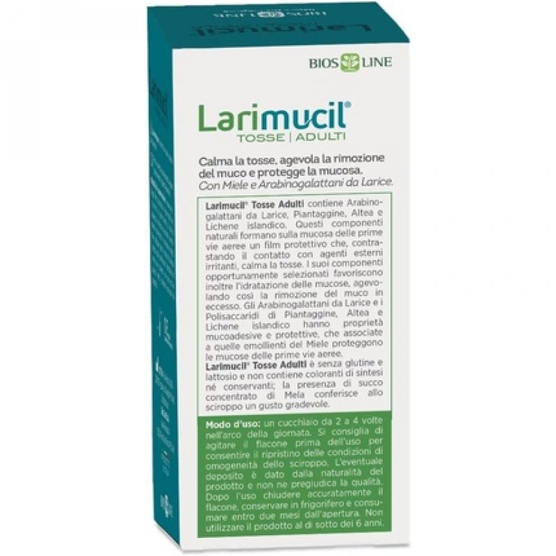 Bios Line Larimucil Adult Cough Syrup Dry and Wet Cough 175ml