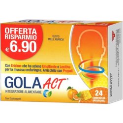 Linea Act Gola Act Dietary Supplement Honey and Orange Flavor 24 Tablets