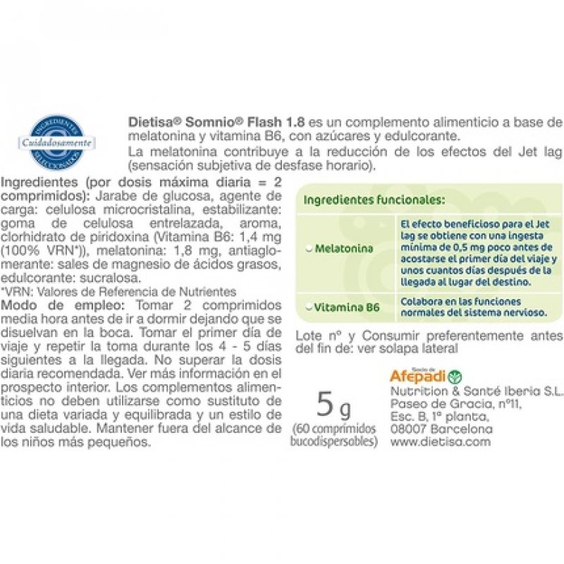 Nutricosmetics Dietisa Somnio Flash 1.8mg 60 Tablets