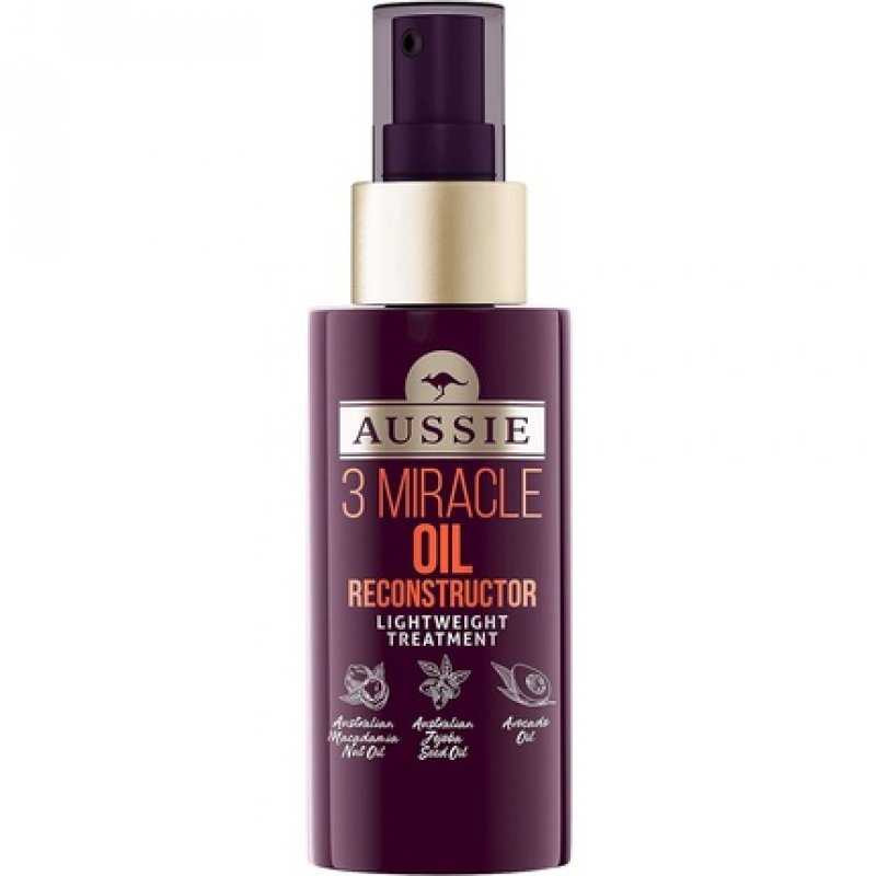 Aussie 3 Miracle Hair Oil Reconstructor with Macadamia Hair Oil for Damaged Hair 100ml