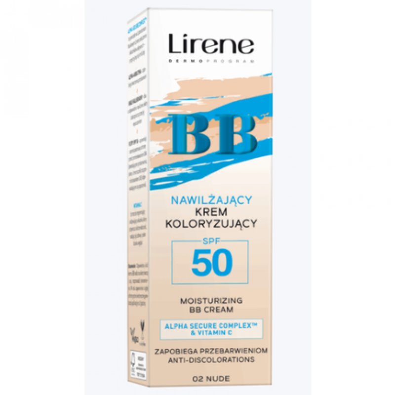 Lirene Moisturizing BB Cream with SPF50 Vitamin C and Hyaluronic Acid Nude 30ml