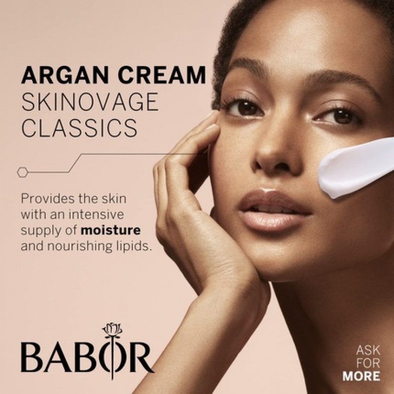 BABOR CLASSICS Argan Cream Rich Face Cream for Dry Skin with Argan Oil and Vitamin E Vegan Formula Without Alcohol 50ml