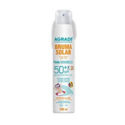 Agrado Spray Kids 50 Dry Sun Mist and Moisturizing Sunscreen with SPF 50 UVA UVB Infrared Protection Water Resistant