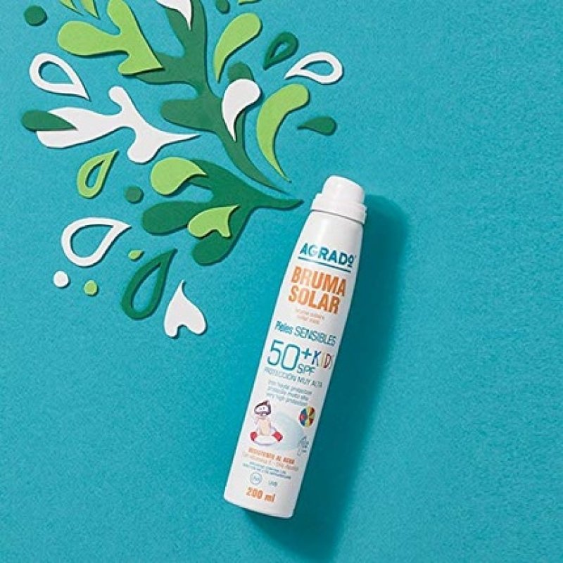 Agrado Spray Kids 50 Dry Sun Mist and Moisturizing Sunscreen with SPF 50 UVA UVB Infrared Protection Water Resistant