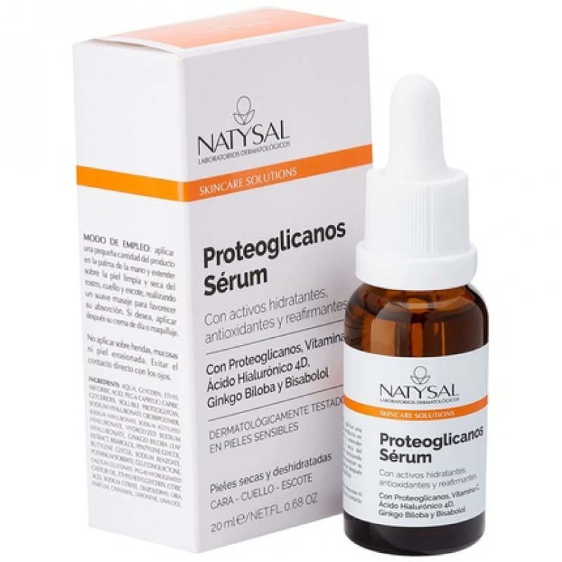 Proteoglycans Serum 20ml with Vitamin C, Hyaluronic Acid, Ginkgo Biloba, and Bisabolol for Dry and Dehydrated Skin -
