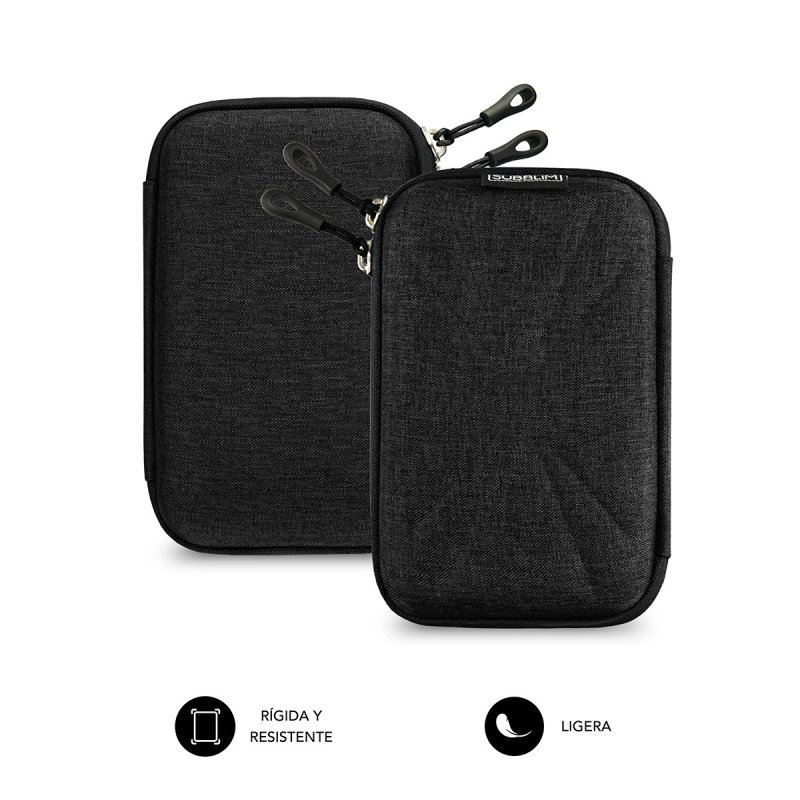 SUBBLIM SUB-HDD-HBC001 storage drive case Pouch case ABS synthetics, Polyurethane Black