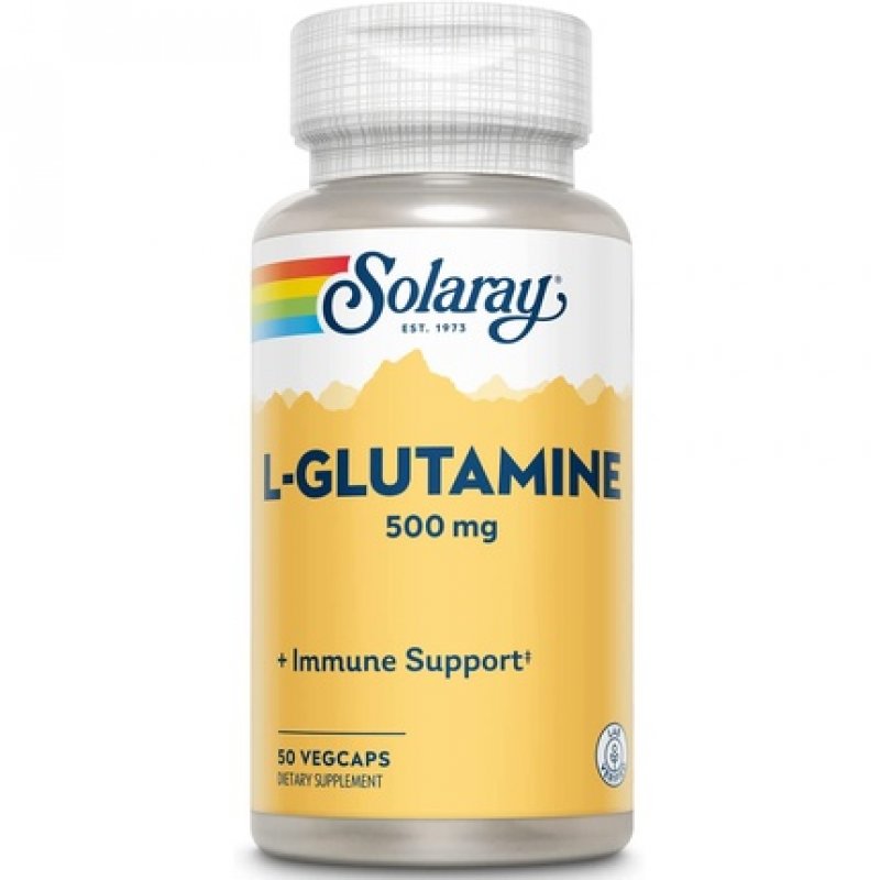Solaray L-Glutamine 500mg Healthy Muscle Recovery Gastrointestinal & Immune System Support 50 VegCaps