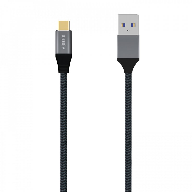 AISENS A107-0630 câble USB 0,5 m USB 3.2 Gen 2 (3.1 Gen 2) USB C USB A Gris