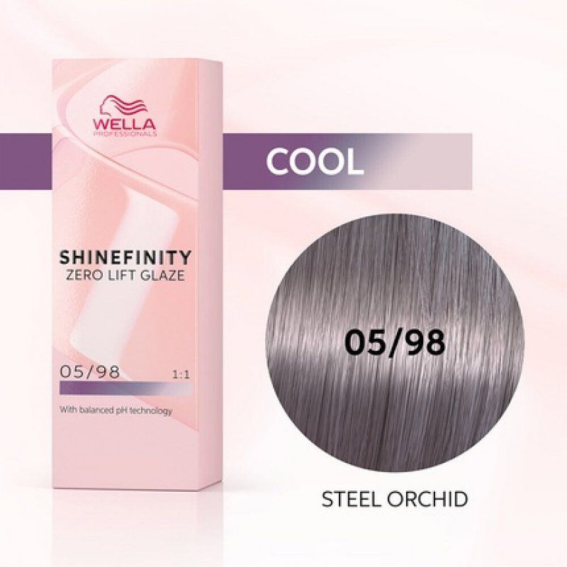 Wella Shinefinity Steel Orchid Hair Color 05/98 Light Brown Ash Pearl 60ml
