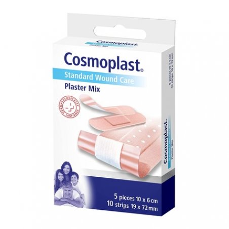 Cosmoplast Universal Combination Pack 10 Packs of 5 Adhesive Bandages and 10 Strips