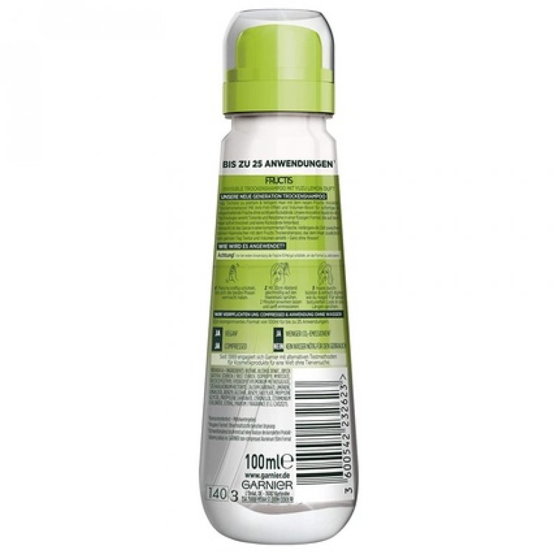 Garnier Fructis Invisible Dry Shampoo with Volume Boost for Flat, Greasy Hair 100ml Yuzu Lemon Scent