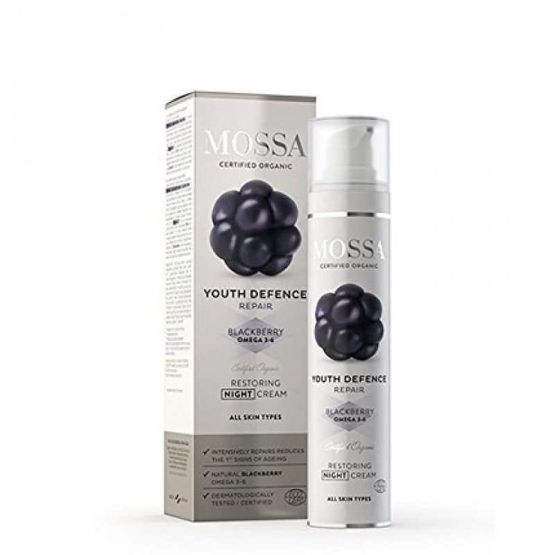 MOSSA Natural Night Cream with Blackberry Omega-3-6 Fatty Acids 50ml