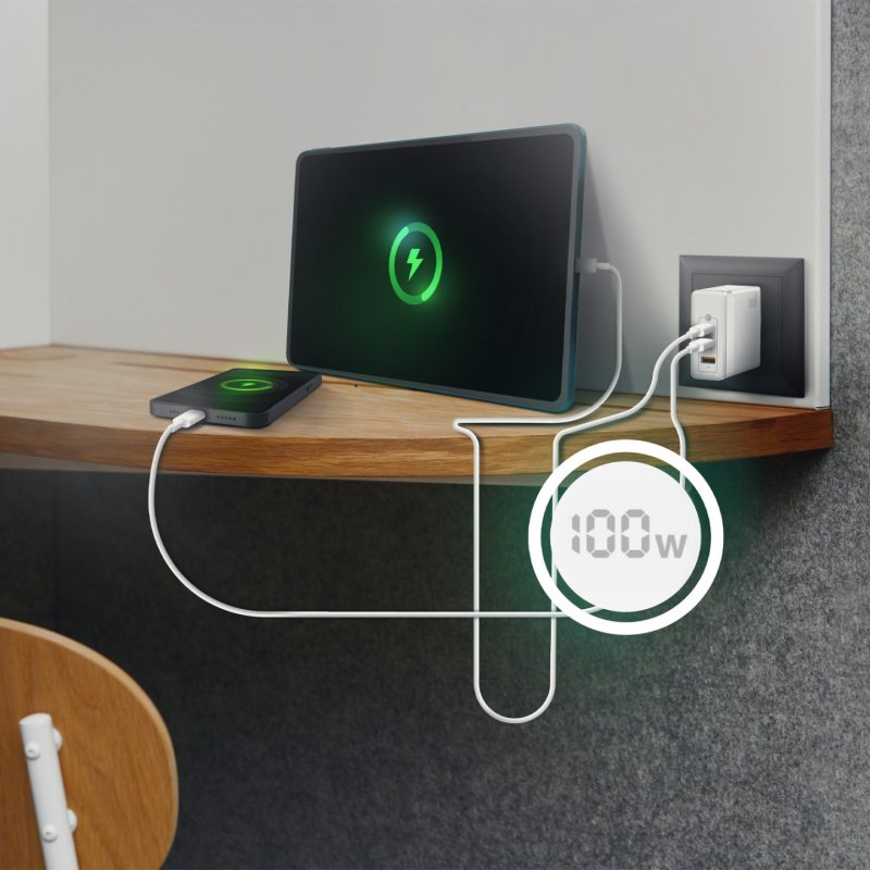 AISENS ASCH-100W3P008-W chargeur d'appareils mobiles Universel Blanc Secteur Charge rapide Intérieure