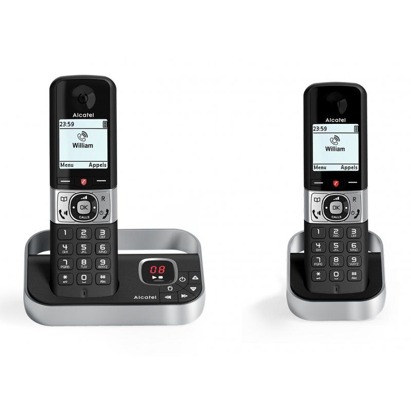 Alcatel F890 Voice Duo zwart DECT telephone Caller ID Black, Silver