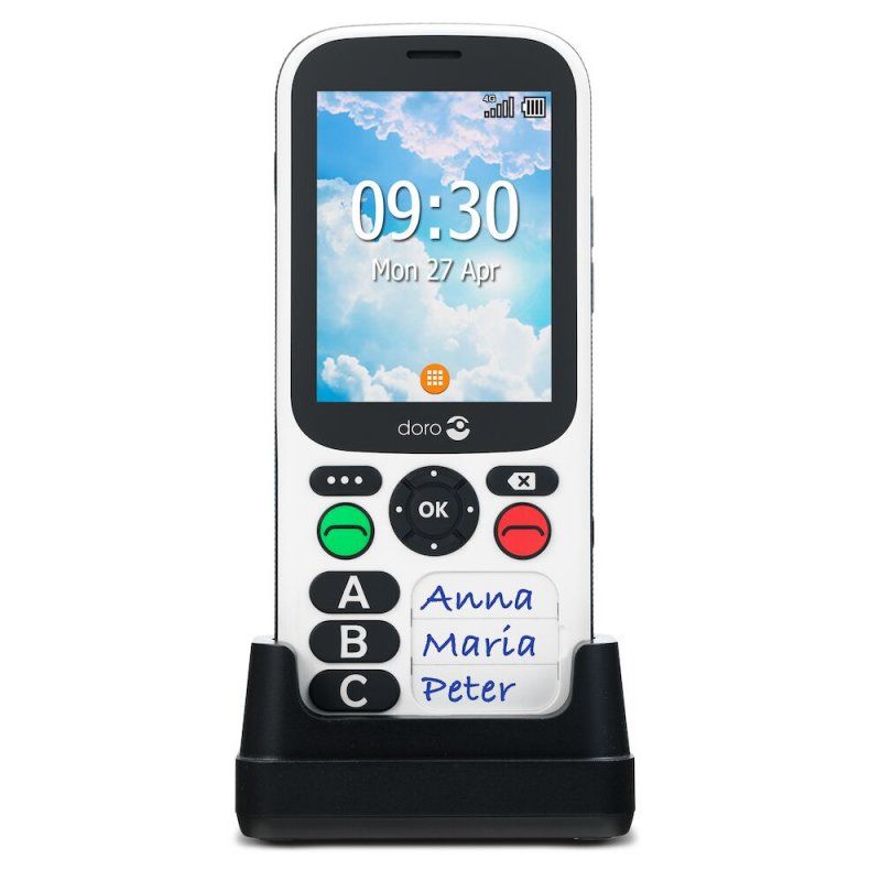 Doro 780X 7,11 cm (2.8") 117 g Noir, Blanc Téléphone numérique