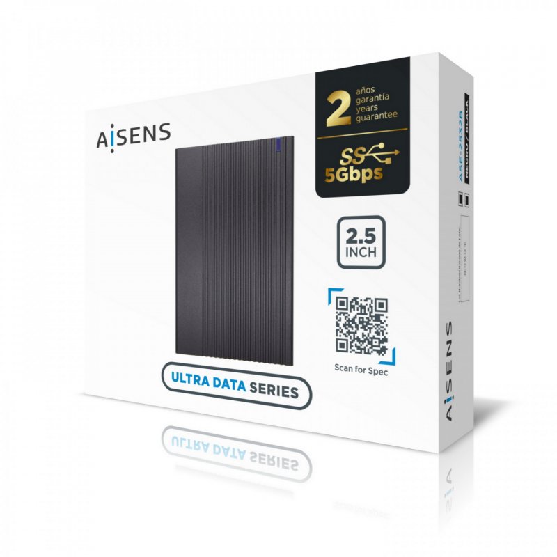 AISENS ASE-2532B Boîtier de disques de stockage Enceinte ssd Noir 2.5"