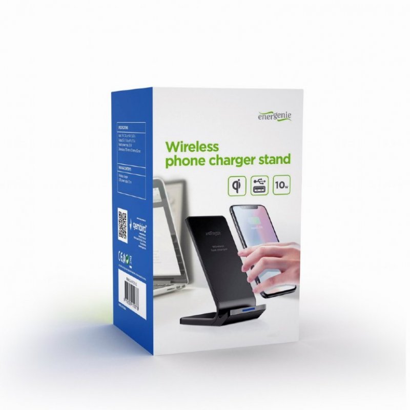 Gembird EG-WPC10-02 chargeur d'appareils mobiles Smartphone Noir CC Recharge sans fil Intérieure