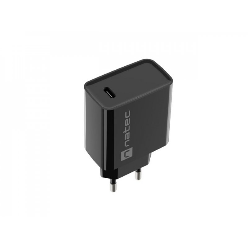 CARGADOR NATEC RIBERA 20W 1XUSB-C PD3.0 QC3.0 NEGRO