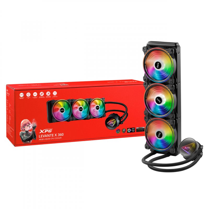 XPG LEVANTE X 360 Processeur Refroidisseur de liquide tout-en-un 12 cm Noir