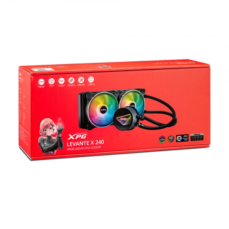 ADATA LEVANTE X 240 Processeur Refroidisseur de liquide tout-en-un 12 cm Noir