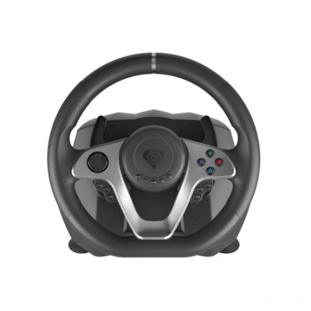 GENESIS Seaborg 400 Black, Silver USB Steering wheel Pedals Nintendo Switch, PC, PlayStation 4, Playstation 3, Xbox