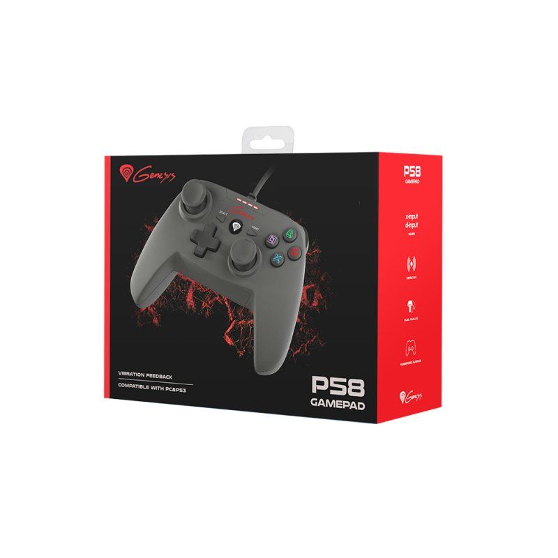GENESIS P58 Noir USB Manette de jeu Analogique PC, Playstation 3
