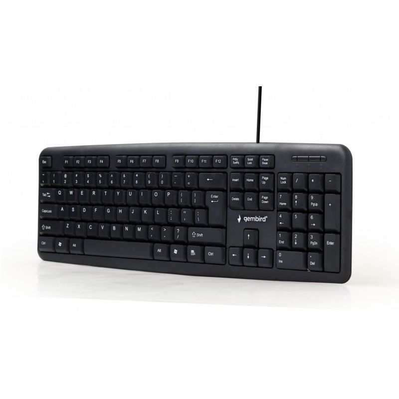 Gembird KB-U-103-PT clavier USB Portuguais Noir