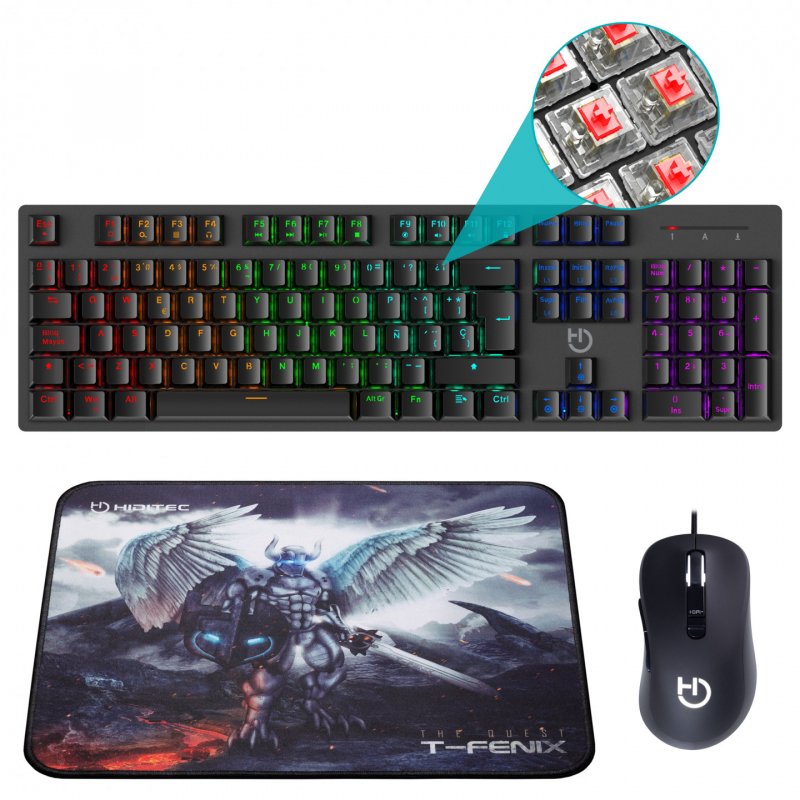 Hiditec Pack GK400 clavier Souris incluse USB Noir